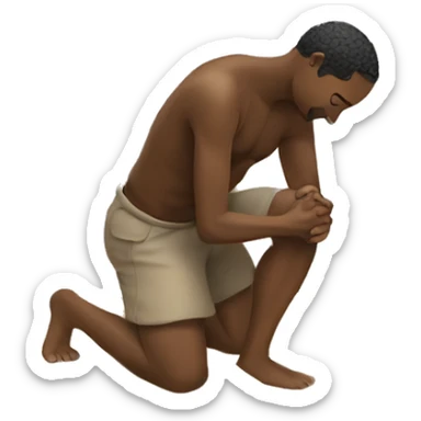 Kneeling with hands in sand sticker