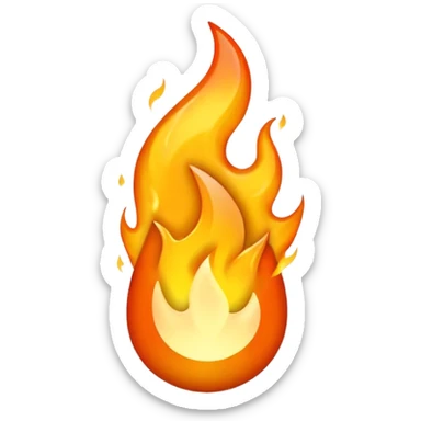 Streak / On Fire Emoji

Glossy 3D emoji of a flaming icon or bullet, glowing orange flames, gold reflections. sticker