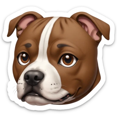 brindle staffordshire bull terrier head sticker