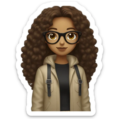 dr.martens black on a girl with brown long hair and glasses sticker