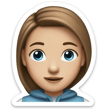 A girl that has light skin blue eyes and straight brown hair sticker