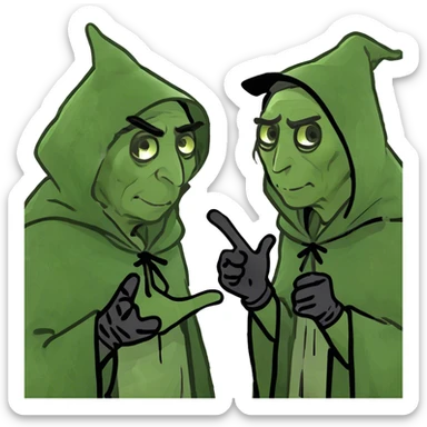 Two ugly hand putting spell sticker