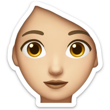 White feminine girl with short brown hair and a siren eyes sticker