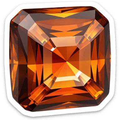 chatoyant gemstone crystla layered colors dark brown and dark orange 3d png background matte sticker