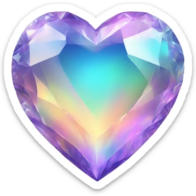 Crystal Iridescent Heart sticker