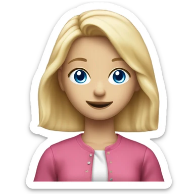 Blonde hair girl with blue eyes skipping religious school to play claw machines  sticker