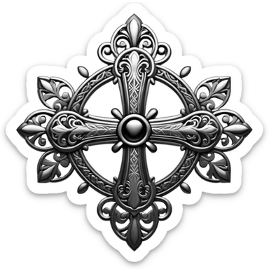 Croix huguenote en noir et blanc  sticker