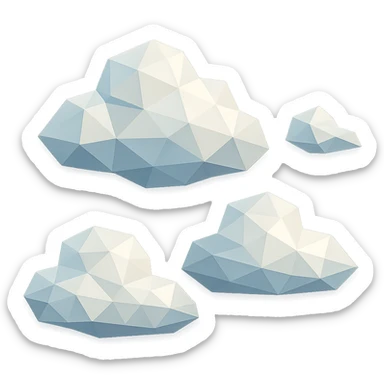 polygonal low-poly clouds with geometric shapes sticker