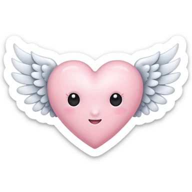 a light pink heart with wings sticker