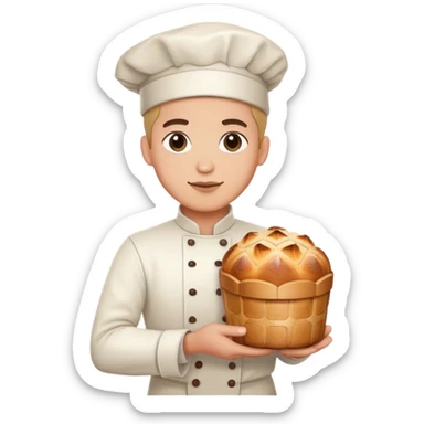 repostero con un panettone en la mano sticker