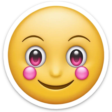 smiling yellow round emoji with pink money signs as eyes sticker