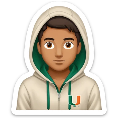 University of Miami, man in hoodie sticker