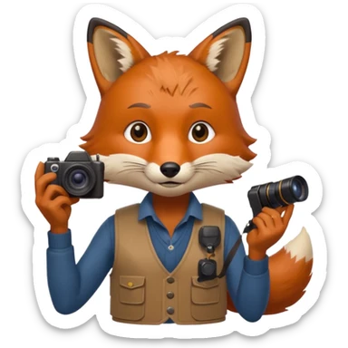 photographer fox sticker
