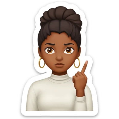 Black girl mad with the middle finger sticker