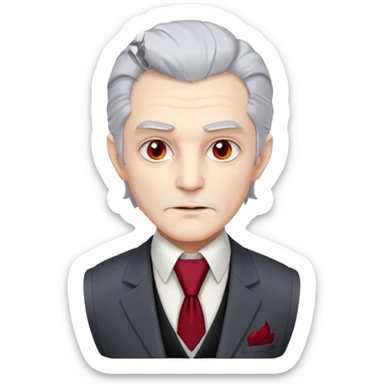  {
      "type": "human",
      "look": "old vampire lord, gray hair, formal vest, crimson tie",
      "description": "an old vampire lord with gray hair wearing a formal vest and crimson tie"
    } sticker