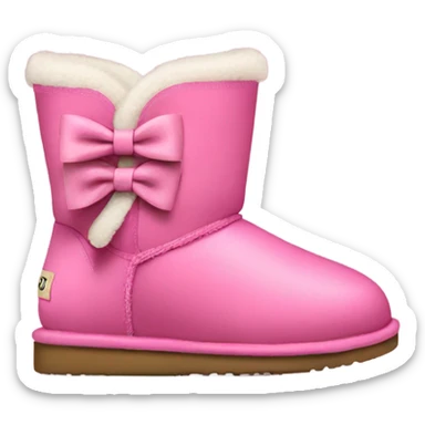 Pink Uggs boots with bows on the back sticker