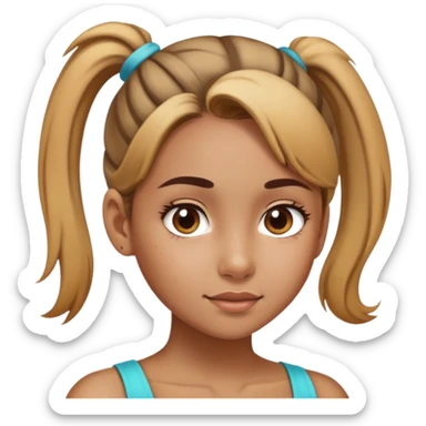 Hyperpigmentation girl with ponytail  sticker