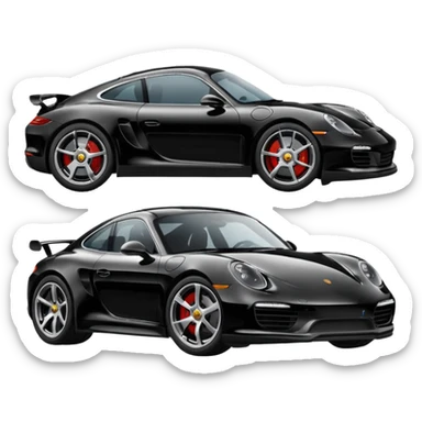 porsche black sticker