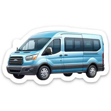 light blue Ford Transit passenger wagon sticker