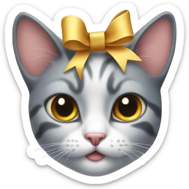 cat with a bow on head sticker