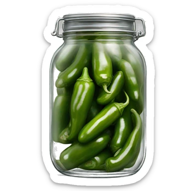 clear glass jar of pickled jalapenos sticker