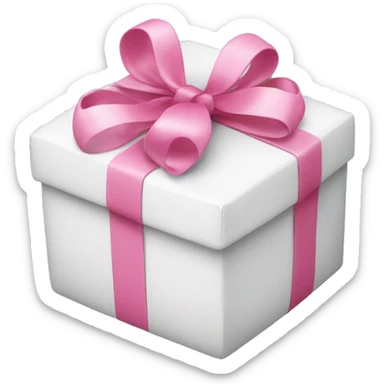 white present with pink ribbon sticker