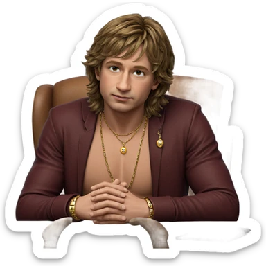 contemplative boy in jewelry sticker