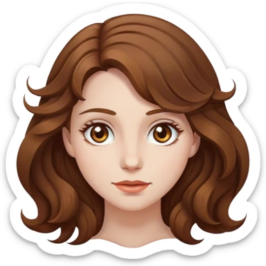 pale woman with wavy medium-brown hair and hazel eyes  sticker