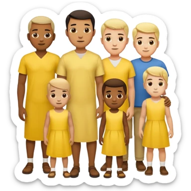football team only mens  kids in yellow dress sticker