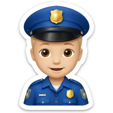 baby in police without cap sticker