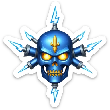 warhammer with lightning infused sticker