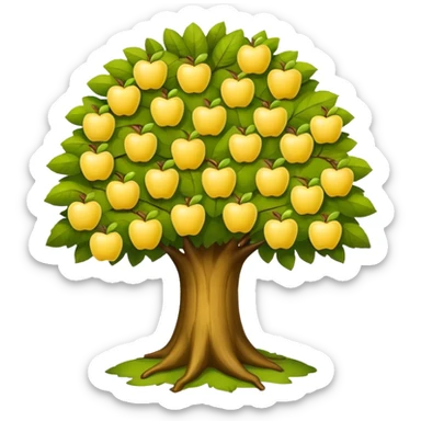 big tree with yellow apples sticker