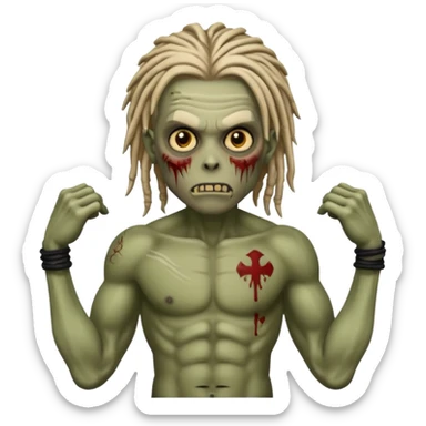 make a zombie boy that has dreads and dont make him too frail sticker