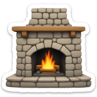camp fireplace sticker