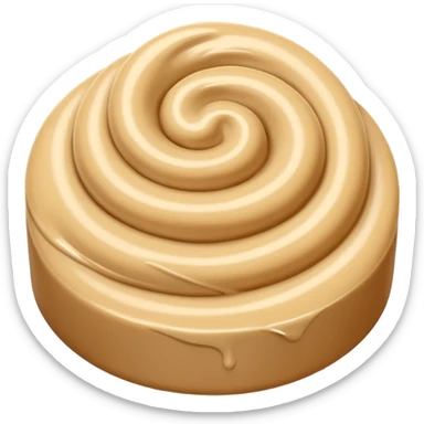 sesame paste swirl smooth beige creamy glossy soft fluid gentle ridges velvety sheen no bowl spoon or sesame seeds soft lighting transparent background emoji scale sticker