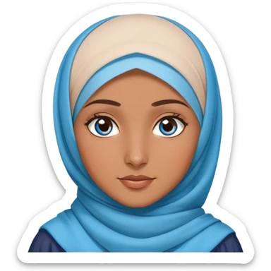 Turkish beautiful finish Konya girl blue eyes with hijab dress and ramadan background  sticker
