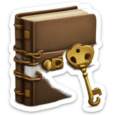 vintage diary with lock and key sticker