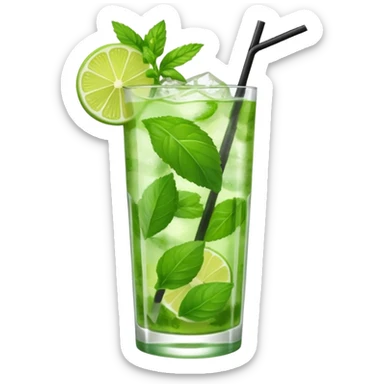 Make a mojito in she style of an emoji  sticker