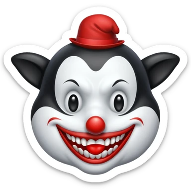 orca as an evil clown sticker