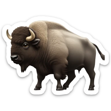 a Buffalo in front of skyscrapers downtown carrying money sticker