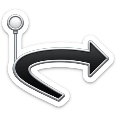 Make an white routeline with a curve from left to right on a black background, place a pin icon in the middle sticker