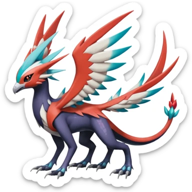 Trico-Dialga-Yveltal-Meloetta-Latias-Nargacuga-Noivern-hybrid-fusion-creature, full body sticker