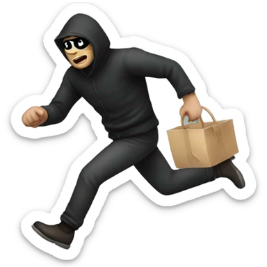 Thief escaping sticker