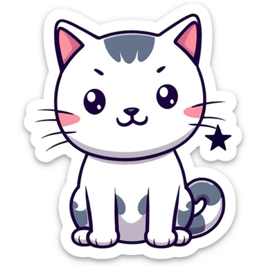 cat with stars in eyes sticker