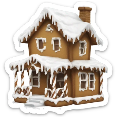 snowy gingerbread house sticker