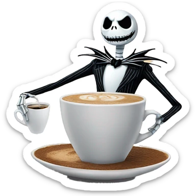 jack skellington with Coffee sticker