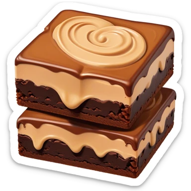 Decadent realistic peanut butter fudge brownie sticker