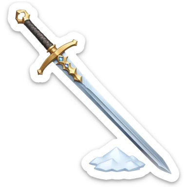 sharp sword in snow hill sticker
