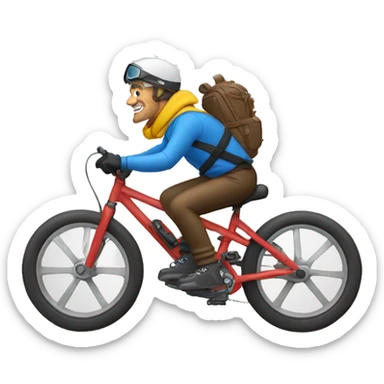 Ski bum Pavlas on a bike sticker