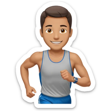 businessman running a marathon, face to camera sticker